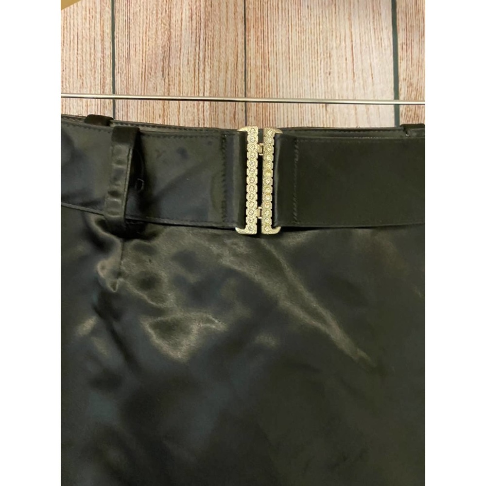 BCBG Paris belted black satin skirt S - Picture 2 of 5